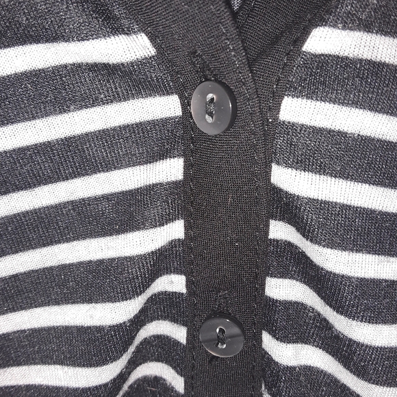 Striped Quarter Sleeve Henley Top - Picture 2 of 6